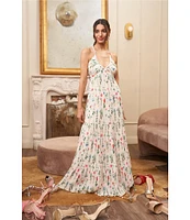 CeCe Sleeveless Floral Open Back Maxi Dress