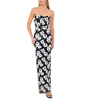 CeCe Sweetheart Sleeveless Sequin Floral Maxi Dress