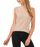 CeCe Turtleneck Sleeveless Ribbed Knit Tank Top