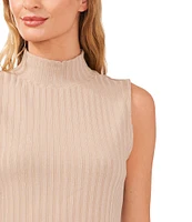 CeCe Turtleneck Sleeveless Ribbed Knit Tank Top