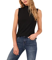 CeCe Turtleneck Sleeveless Ribbed Knit Tank Top