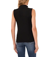 CeCe Turtleneck Sleeveless Ribbed Knit Tank Top