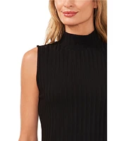 CeCe Turtleneck Sleeveless Ribbed Knit Tank Top