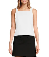 CeCe Tweed Square Neck Sleeveless Top