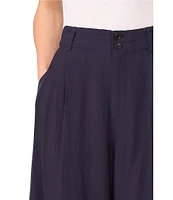 CeCe Woven Pleated Wide Leg Pants
