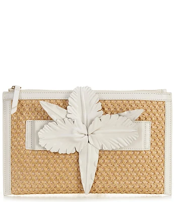 Cecelia New York Stroll Raffia Floral Clutch