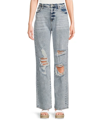 Celebrity Pink High Rise Destructed Dad Jeans