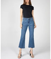 Ceros Jeans Mid Rise Flared Leg Cropped Jeans