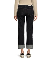 Ceros Jeans Mid Rise Straight Leg Cuffed Jeans