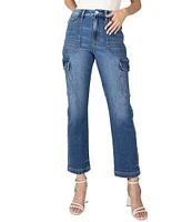 Ceros Jeans Super High Rise Straight Leg Cargo Jeans