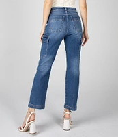 Ceros Jeans Super High Rise Straight Leg Cargo Jeans