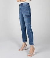 Ceros Jeans Super High Rise Straight Leg Cargo Jeans