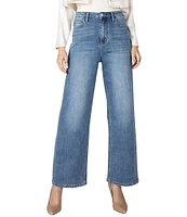 Ceros Jeans Super High Rise Zip/Button-Front Closure Wide Leg Jeans