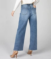 Ceros Jeans Super High Rise Zip/Button-Front Closure Wide Leg Jeans