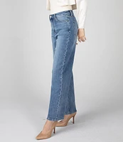 Ceros Jeans Super High Rise Zip/Button-Front Closure Wide Leg Jeans