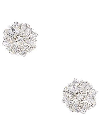 Cezanne Baguette Cross Stud Earrings