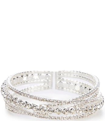 Cezanne Crossover Crystal Statement Cuff Bracelet