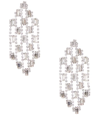 Cezanne Crystal Checkboard Chandelier Earrings