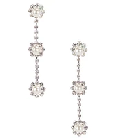 Cezanne Crystal Daisies Linear Earrings