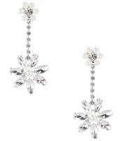 Cezanne Crystal Daisy Linear Earrings