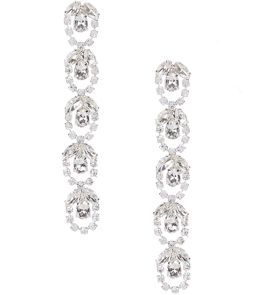 Cezanne Crystal Halo Linear Earrings