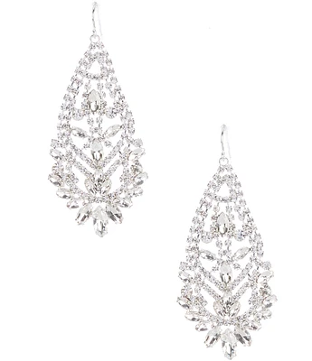 Cezanne Crystal Lace Teardrop Chandelier Earrings