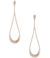 Cezanne Crystal Pave Elongated Open Teardrop Drop Earrings