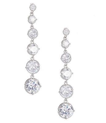 Cezanne CZ Descending Stones Drop Earrings