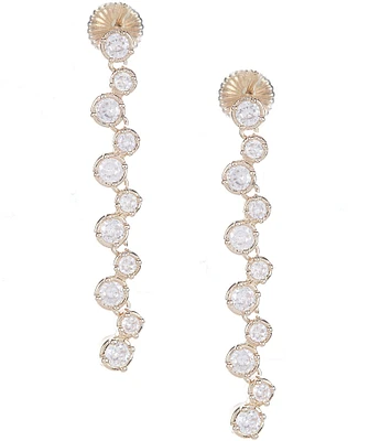 Cezanne CZ Round Stone Cluster Linear Earrings