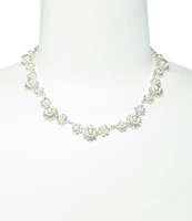 Cezanne Daisy Crystal Faux-Pearl & Rhinestone Necklace