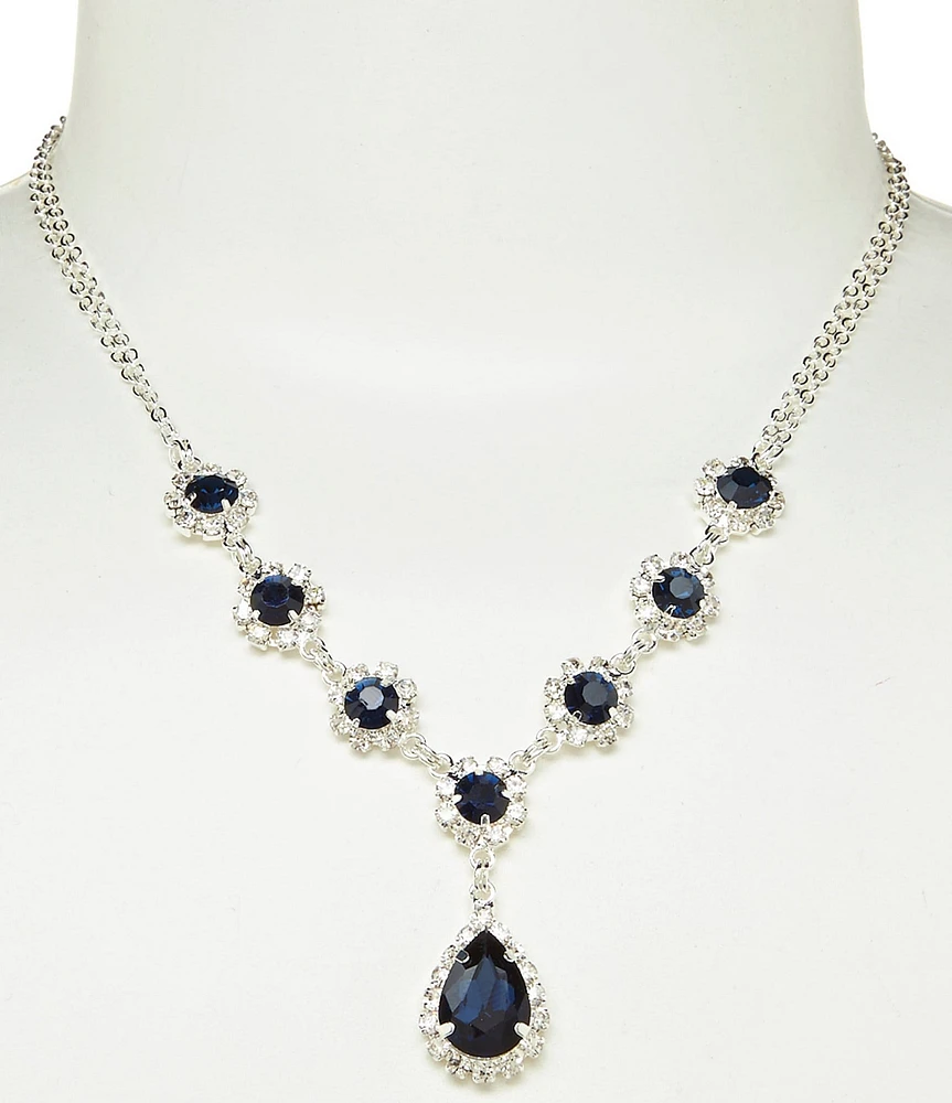 Cezanne Crystal Daisy Rhinestone Short Pendant Necklace