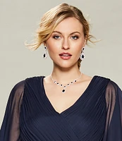 Cezanne Crystal Daisy Rhinestone Short Pendant Necklace