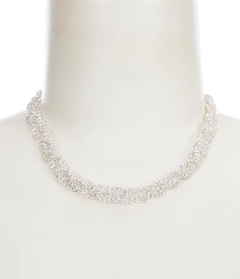 Cezanne Delicate Braid Crystal Collar Necklace