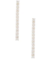 Cezanne Delicate Pearl Cab Linear Earrings