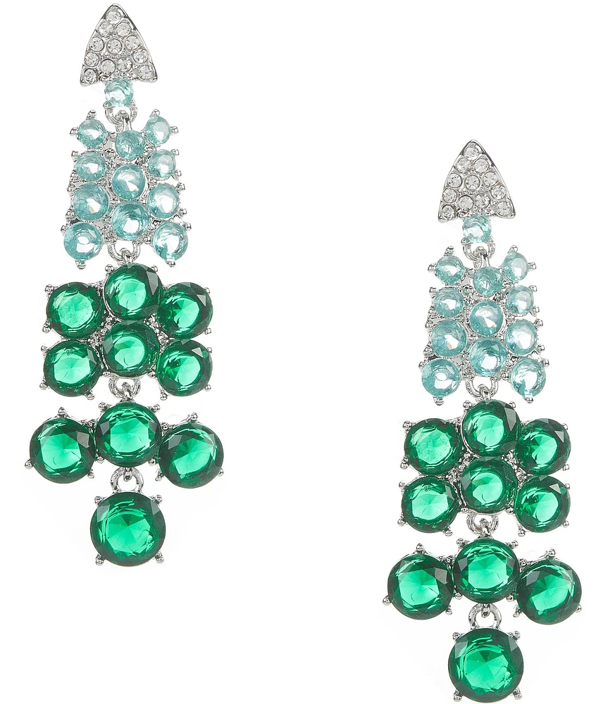 Cezanne Emerald Green Crystal Cascade Chandelier Earrings