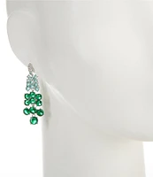 Cezanne Emerald Green Crystal Cascade Chandelier Earrings