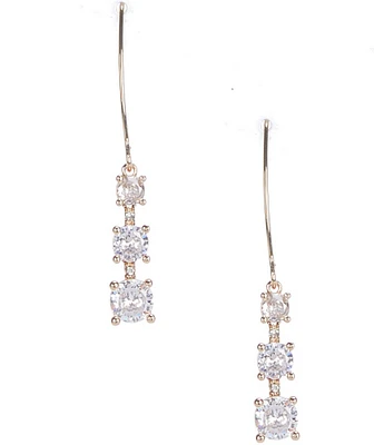 Cezanne Graduating Round CZ Stone Drop Earrings