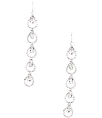 Cezanne Halo Teardrop Linear Earrings