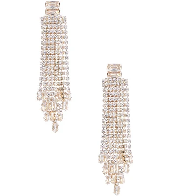 Cezanne Layered Crystal Fringe Drop Statement Earrings