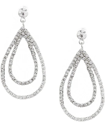 Cezanne Layered Loops Crystal Drop Earrings