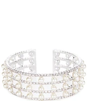 Cezanne Marietta Crystal Pearl Cuff Bracelet