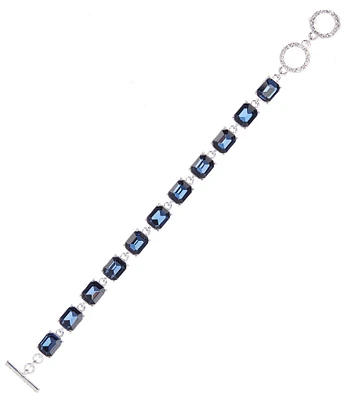 Cezanne Montana Square Faceted Stone Line Bracelet