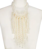 Cezanne Multi Pearl Fringe Frontal Statement Necklace