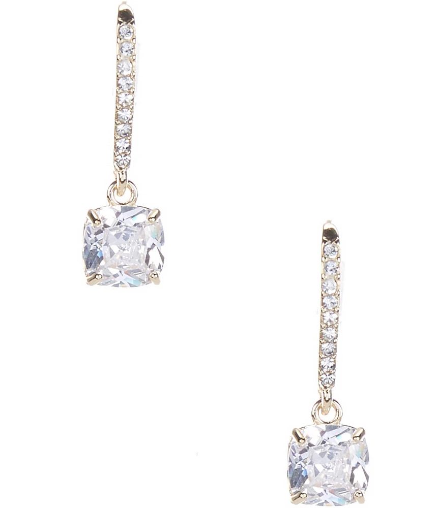 Cezanne Pave Cushion CZ Crystal Drop Earrings