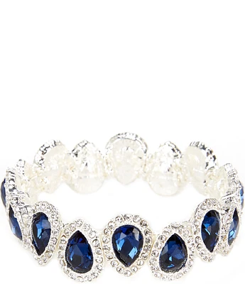 Cezanne Pave Pear Crystal Stretch Bracelet