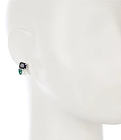 Cezanne Pearl, Montana, & Emerald Stone Stud Earrings