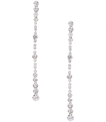 Cezanne Rhinestone Long Linear Earrings