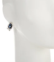 Cezanne Sapphire Blue Side Trim Stud Earrings