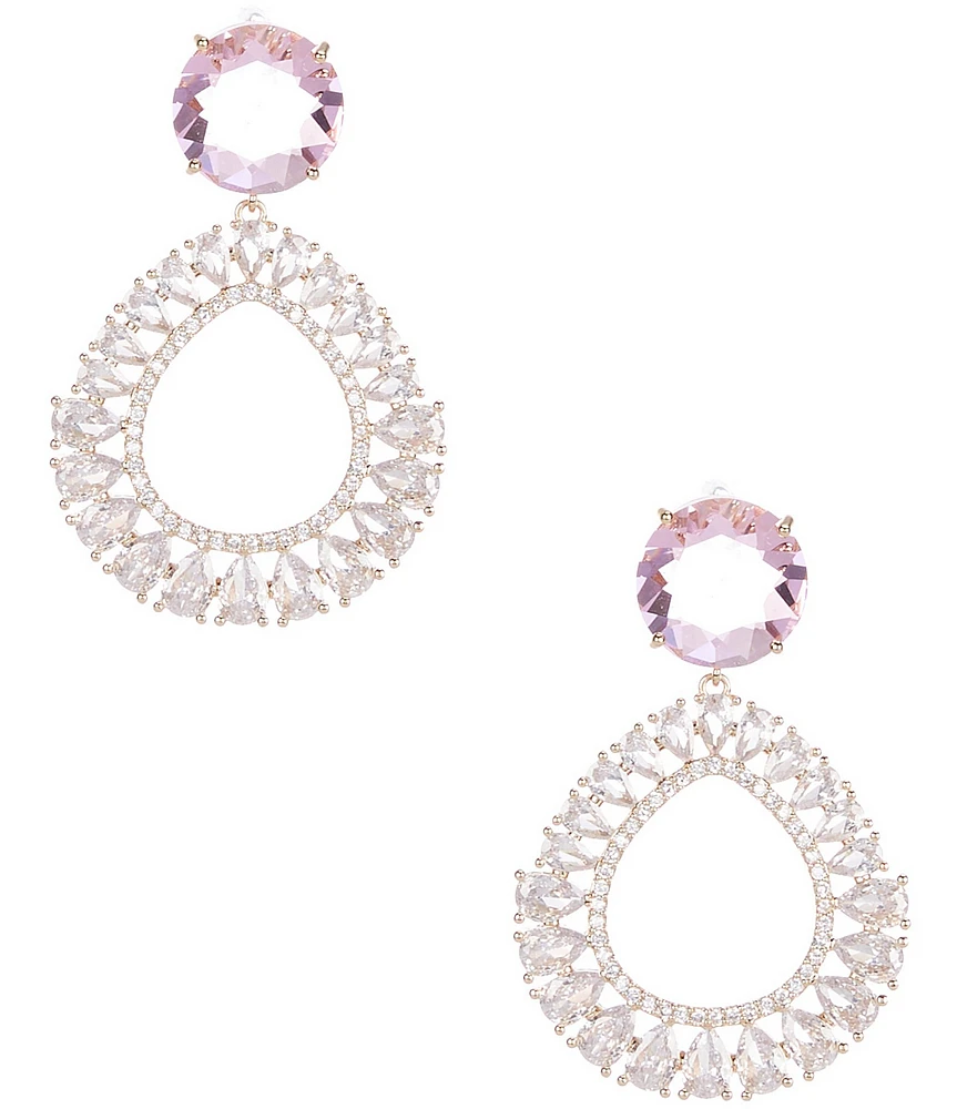 Cezanne Stone CZ Bottom Drop Earrings