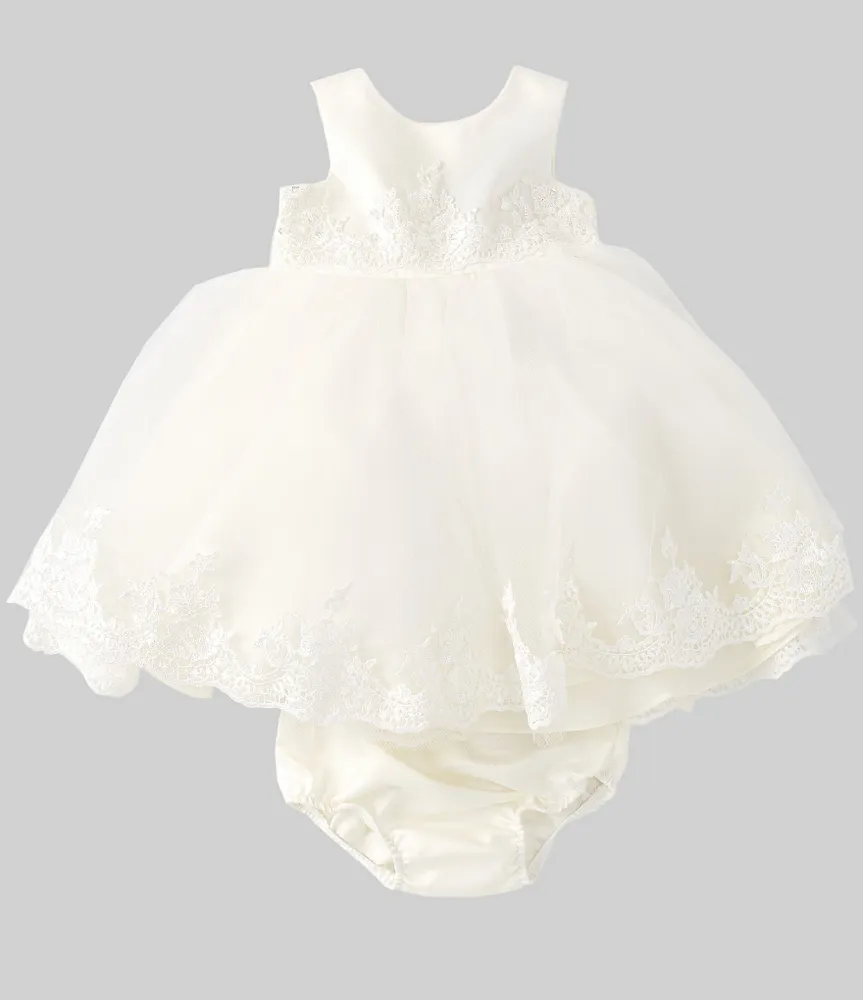 Chantilly Place Baby Girls 12-24 Months Lace Bow Back Dress